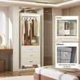 thumbnail image 5 of Homieasy 8ft Closet System with Wooden Drawers and Hanging Rods (Set of 4), White, 5 of 8
