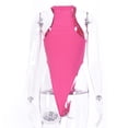 thumbnail image 2 of Arvbitana Women Solid Color Romper Sleeveless High Neck Ribbed Halter Bodysuit Summer Casual One Pieces Vest Top Slim Stretch Jumpsuit Streetwear, 2 of 10