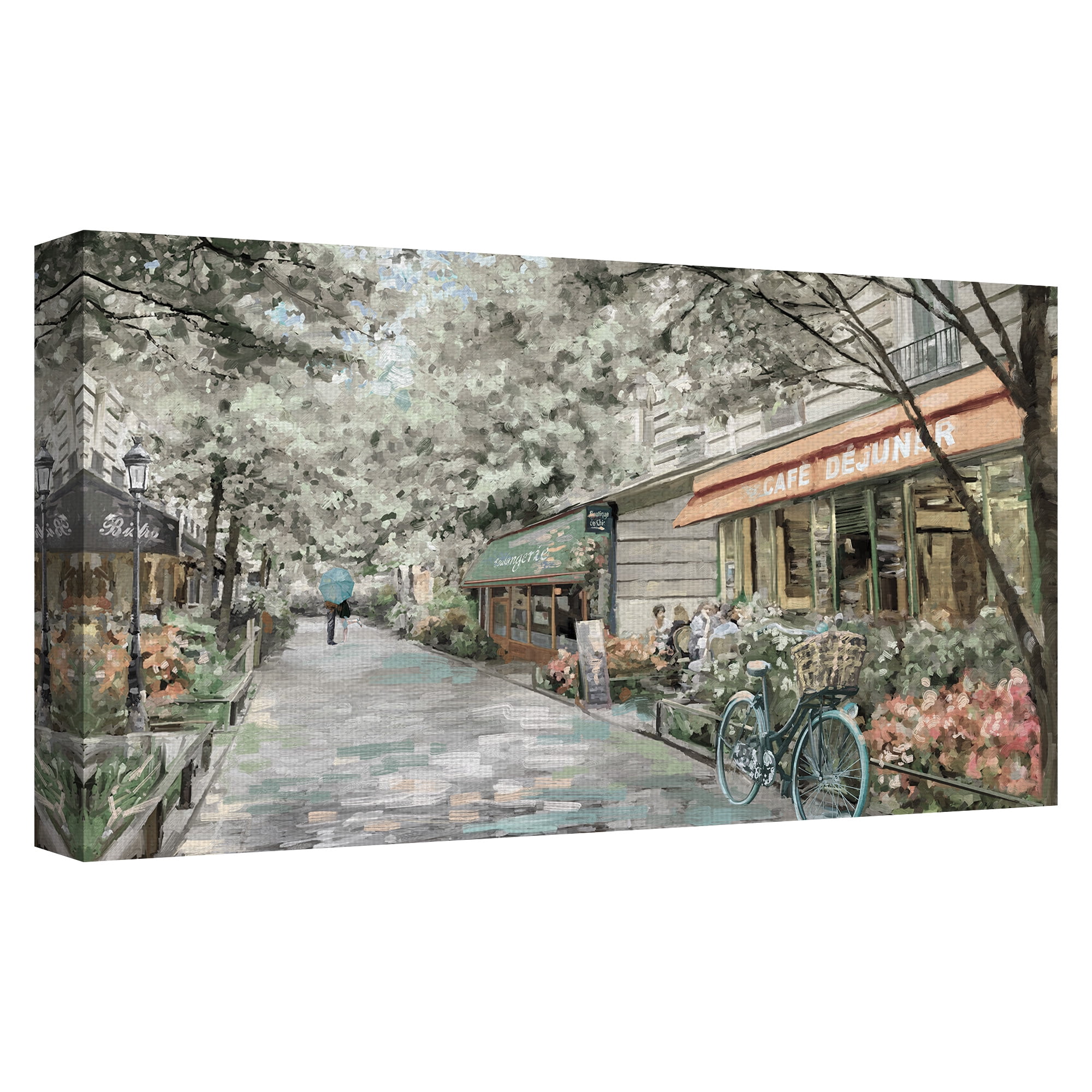 Masterpiece Art Gallery Café Pavé Light Paris By Studio Arts Canvas Art Print 27" x 54"