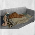 thumbnail image 6 of Chocolate Soft Flannel Fleece Throw Blanket, Vintage Chocolate Bar Poster Grunge Candy Treats Graphic Design, Cozy Plush for Indoor and Outdoor Use, 50" x 70", Cadet Blue Cinnamon, by Ambesonne, 6 of 6