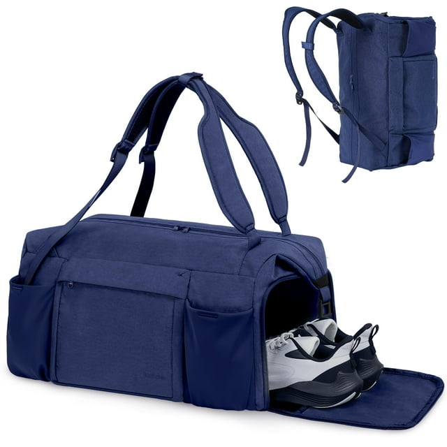 Bolsa de gimnasio Kookoomia para hombre con compartimento para zapatos, impermeable, 40 L