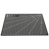 Hemoton Double Sided A4 Cutting Mat for Crafts and Sewing with Clear Grid and Nonslip Base Black PP 10.3x7.3 inches