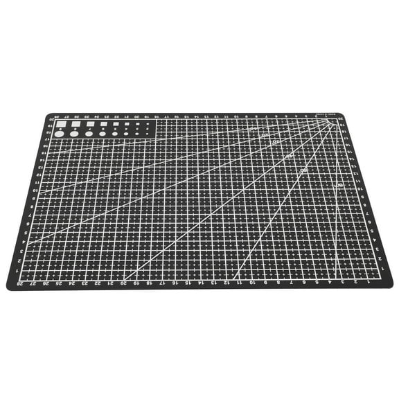 Hemoton Double Sided A4 Cutting Mat for Crafts and Sewing with Clear Grid and Nonslip Base Black PP 10.3x7.3 inches