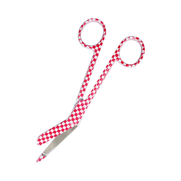 Artzone Lister Bandage Scissors - 5.5-Inch Cynamed Stainless Steel Shears - Checkered Pink
