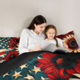 thumbnail image 4 of Manfei Sunflower Pattern Queen Comforter Set,Rustic Usa Flag Comforter Sets Queen,Red Yellow,Black Reversible,3pcs,1 Comforter and 2 Pillowcases, 4 of 7