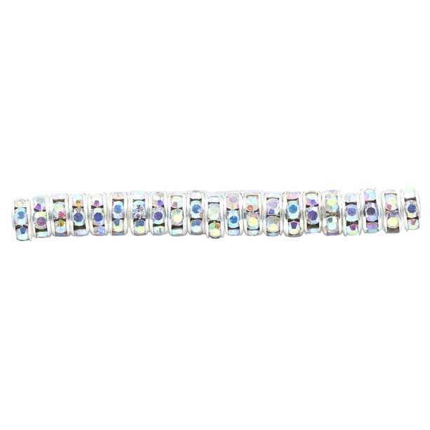 Naiovety 100 piezas de Rondelles de diamantes de imitación hechos a mano cuentas espaciadoras suministros de joyería cristal multicolor accesorios de Artesanía AB blanco 8MM100 Piezas Naiovety HA062301-08