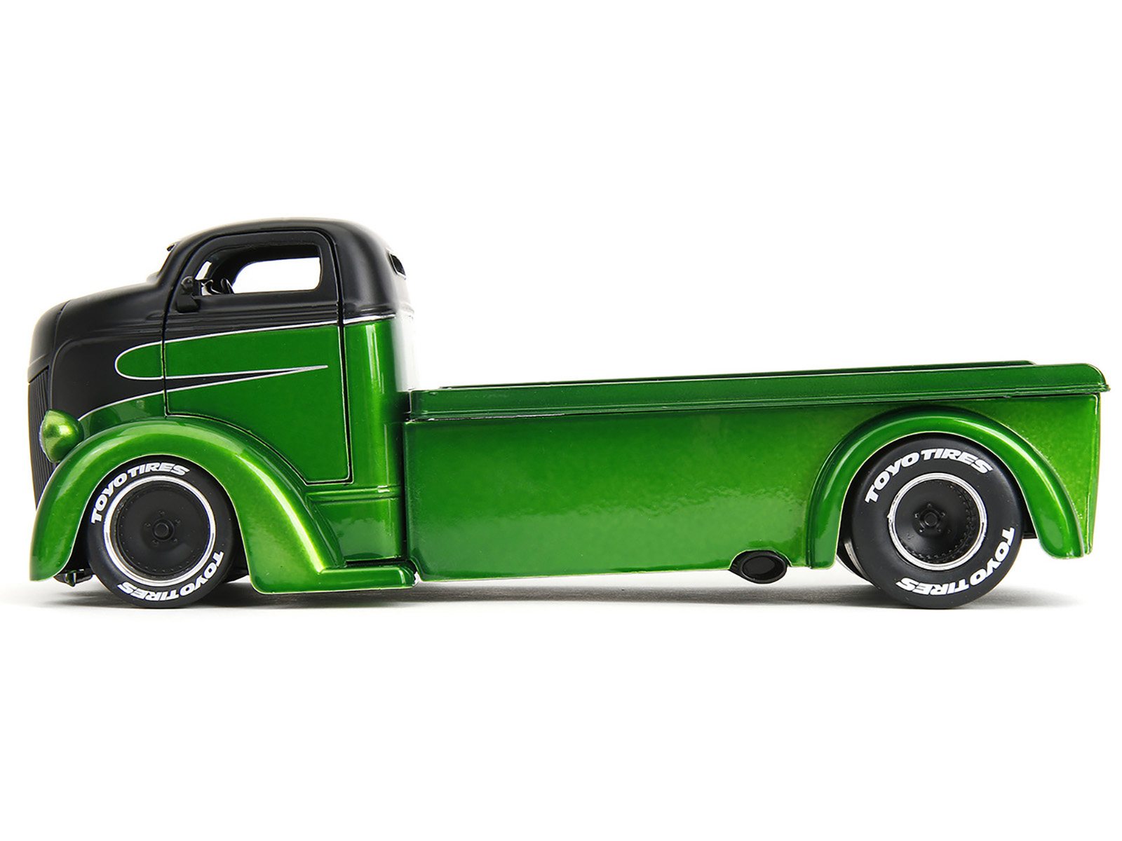 1947 Ford COE Flatbed Truck Green Met and Matt Black "Toyo Tires" with Extra Wheels "Just Trucks" 1/24 Diecast Model Car by Jada