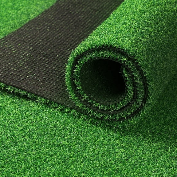 3ft x 16.5ft Green Artificial Grass Turf - 0.8 Inch Pile Height Indoor Outdoor Fake Lawn Rug, Pet Friendly Astroturf Carpet Mat for Balcony Backyard Patio Fence Wall Decor