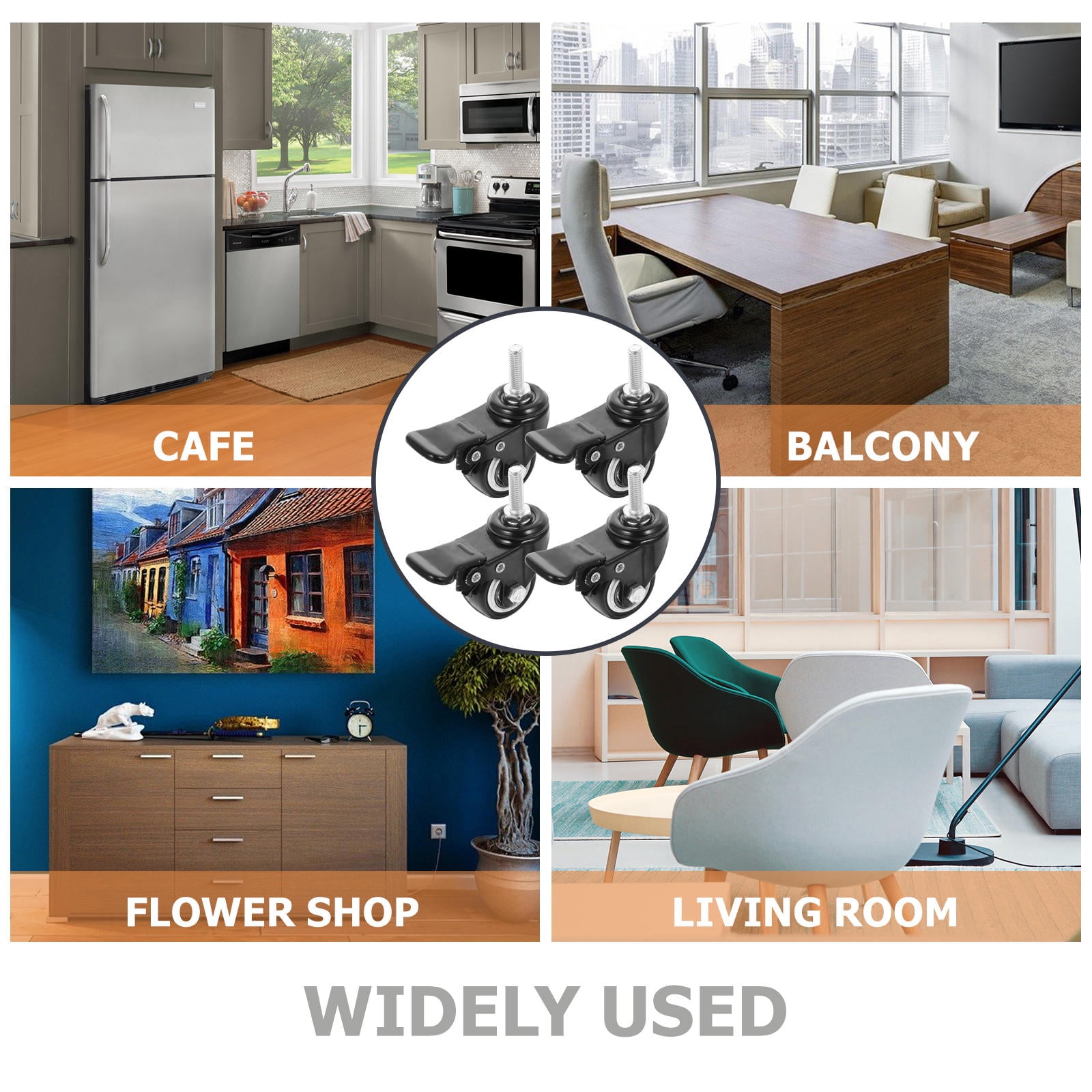 OUNONA  4 Pcs Caster Wheels for Furniture Moving Feet Castors Raise Universal Shopping Office
