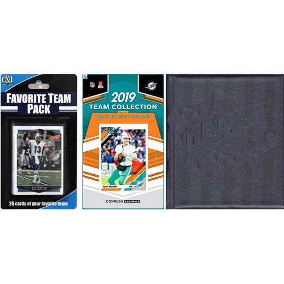 C&I Collectables 2019DOLPHINSTSC NFL Miami Dolphins Licensed 2019 Score Team Set & Favorite Player Trading Card Pack Plus Storage Album