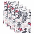 thumbnail image 2 of Vintage London Kitchen Towels Set of 4, Farmhouse Coffee Country Absorbent Dish Towels for Kitchen, Microfiber Hand Towel, Quick Drying Tea Towel for Cleaning Decorative Dishcloths, 2 of 7