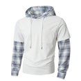 thumbnail image 3 of MHFRRA Sudadera con Capucha y Estampado de Cuadros, de Manga Larga, Informal, de Dos Piezas, para Otoño E Invierno, Ropa de Calle Cómoda para Uso Diario Blanco, 3 of 5