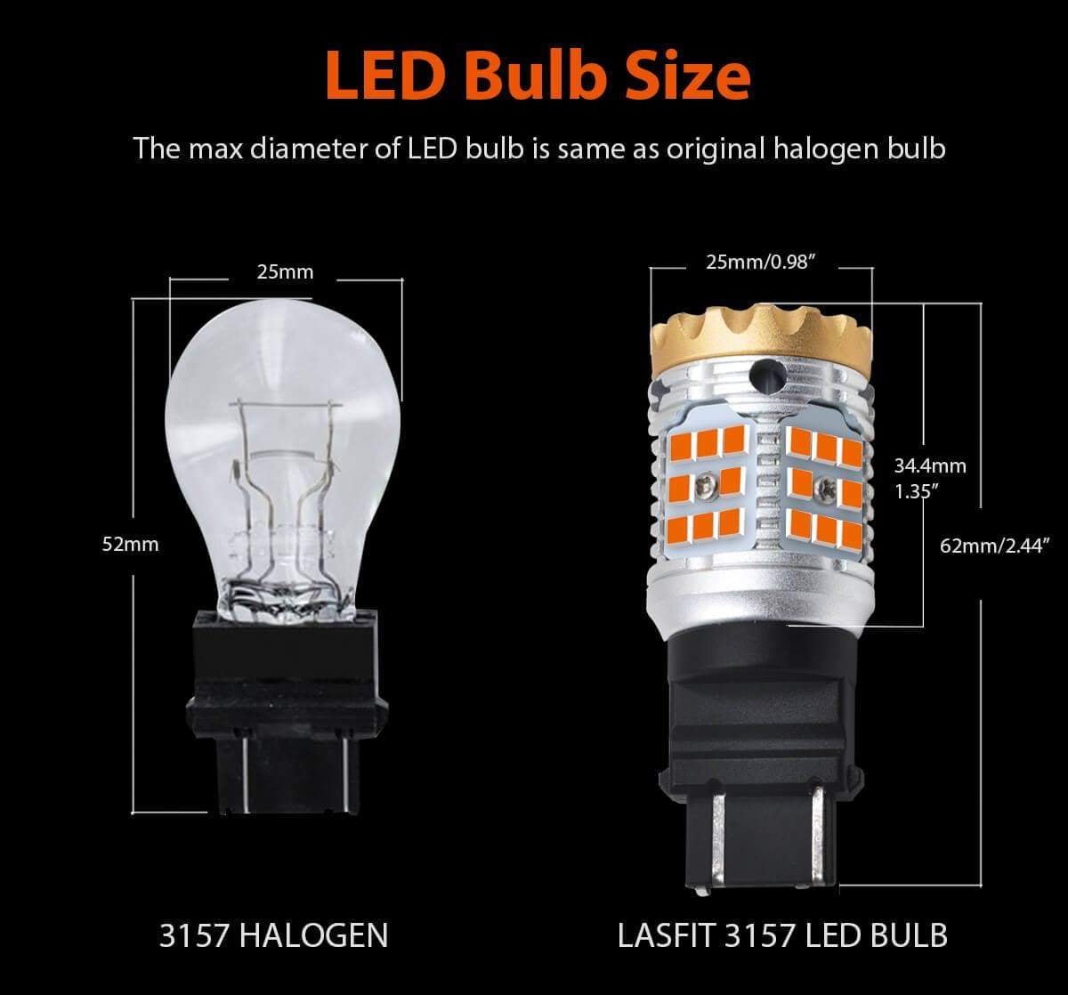 Lasfit 3157 3057 4057 4157 LED Bulbs for Turn Signal Light