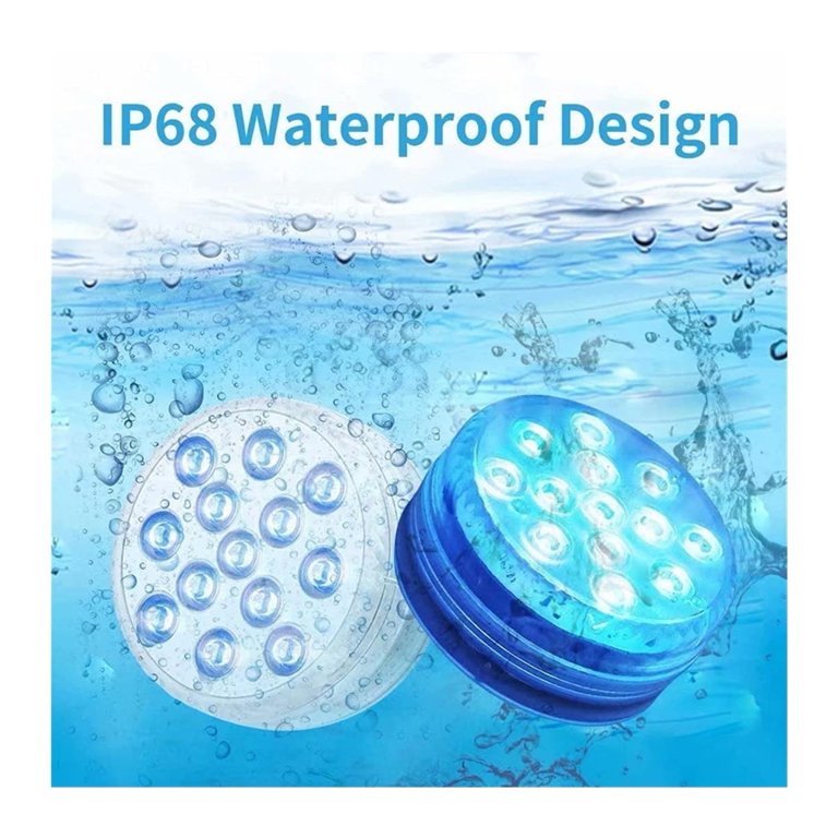 Pool Lights,Submersible LED Lights with Magnet and Suction Cups,RF Remote Pool Lights,IP68 Waterproof,15 LED Color Changing Battery LED Lights Underwater with Timing,3.35 Inch,2 Pc Pool Lights,Submersible LED Lights with Magnet and Suction Cups,RF Remote Pool Lights,IP68 Waterproof,15 LED Color Changing Battery LED Lights Underwater with Timing,3.35 Inch,2 Pc