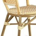 thumbnail image 5 of PURPLE LEAF Bistro Chair Set of 2 Outdoor Dining Chairs French Hand-Woven Wicker Bamboo Print Finish Armchairs for Patio Porch Garden Indoor, Cream Yellow, 5 of 5