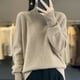thumbnail image 2 of Suéter de lana gruesa con cuello alto para mujer, suéter de punto de color sólido cálido y suelto, suéter de invierno/otoño nuevo estilo 100 % lana merino, 2 of 5