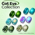 thumbnail image 4 of modelones Cat Eye Gel Nail Polish Green Gel Polish Jelly Glass with Magnet Holographic Glitter Shimmer Translucent Sheer Color Magnetic Nail Polish Top Coat Salon DIY at Home 15 ML, 4 of 8