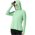 thumbnail image 6 of GaThRRgYP Women's Quick-Dry Sun Shield Jacket Summer Outdoor Essentials,Ladies Solid Color Long Sleeve Hooded Thumb Buckle Sun Protection Clothing Green XL, 6 of 6