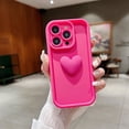 thumbnail image 3 of Bonita funda de silicona con forma de corazón en 3D para iPhone 16, 15 Pro Max, iPhone 14, 13, 12, 11, X, XS, 7, 8 Plus, a prueba de golpes, 3 of 5