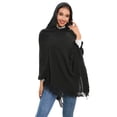 thumbnail image 3 of YouLoveIt Women's Poncho Sweater Shawls Capes Irregular Hem Soild Color Pullover Wrap Coats Tops Women Poncho Cape Sweater Knitwear Regular Size, 3 of 8