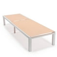 thumbnail image 2 of LeisureMod Marlin Patio Chaise Lounge Chair With Aluminum Frame Light Brown, 2 of 17