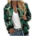 thumbnail image 1 of Chaquetas Para Mujer Abrigos Abrigos Estampado Floral Manga Larga Cremallera Recortada Ligero Cuello Levantado Tops Abrigo Odeerbi ODB145225, 1 of 6