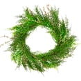 thumbnail image 3 of Northlight Mixed Boxwood Fern Artificial Wreath - 24", 3 of 10