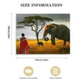 thumbnail image 3 of Acheng African Wall Art for Living Room, Landscape of Black Women with Baby Canvas Prints, African Elephant and Giraffe Under the Tree in the Field, Africa Paintings Decor 20x16in, 3 of 6