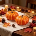 thumbnail image 5 of Dpityserensio Artificial Striped Pumpkin Decor Fake Foam Pumpkin Ornament Fall Thanksgiving Halloween Table Decorations, 5 of 6