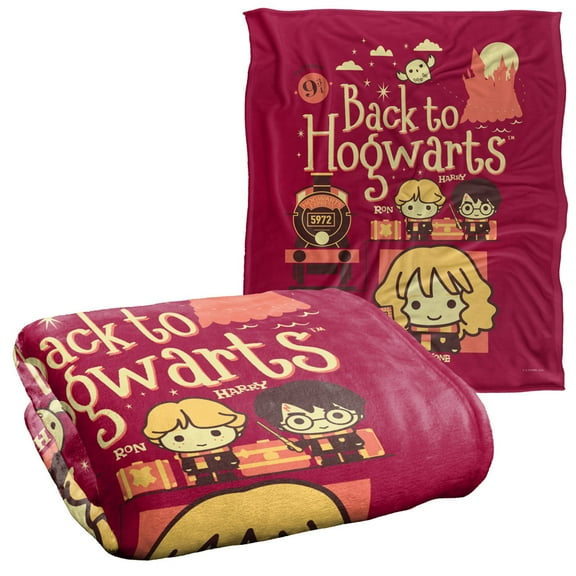 Harry Potter Back to Hogwarts Platform 9 3 4 Chibis Officially Licensed Silky Touch Super Soft Throw Blanket 50' x 60'