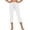 White, variant on Capri Pants for Women Dressy Drawstring Waist Casual Lightweight Cropped Trousers with Side Pockets Split Hem Comfortable Summer Bottoms