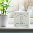 thumbnail image 2 of CounterArt "Please Remain Seated" Artistic Freestanding Solid Wood Block Sign 3.75” Square, 2 of 5