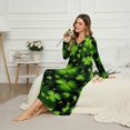 thumbnail image 3 of Xoenoiee Green Shamrock Print Nightgowns for Women House Dress Button Down Sleepshirt Moo Moos St. Patrick's Day Long Sleeve Nightshirt Housecoat, Size 3XL, 3 of 7