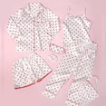 thumbnail image 6 of Girls Pajama Set Dot Print Long Sleeve Collared Sleepwear and Loungewear Outfit for Kids White 4 Years-5 Years, 6 of 6