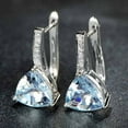 thumbnail image 5 of UDIYO Elegant Women Faux Sapphire Rhinestone Inlaid Drop Huggie Earrings Eardrops, 5 of 6