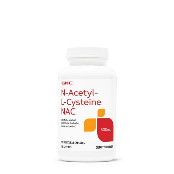 GNC N-Acetyl-L-Cysteine NAC 600mg, Boosts Levels of Glutathione, 120 Capsules