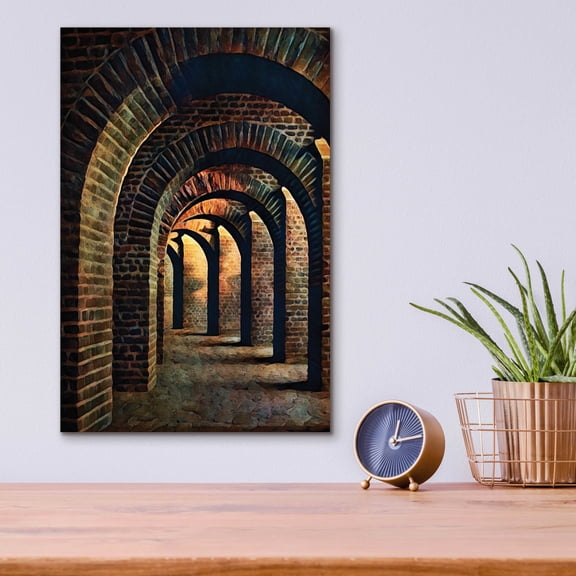 Epic Art 'Medieval Vaulted Cellar 1' by Ashley Aldridge Acrylic Glass Wall Art, 12"x16"