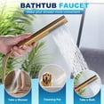 thumbnail image 3 of Wowow Single Handle Freestanding Tub Faucet with Hand Shower in Brushed Gold, 3 of 8