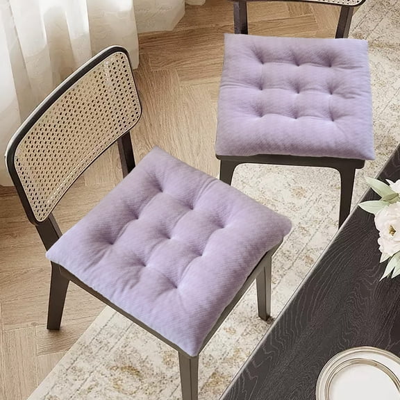 Fmbmuo Square Seat Cushion Non-Slip Polyester Stain-Resistant for Dining Chairs, Minimalist Thick Purple Chair Cushions 16"x 16"