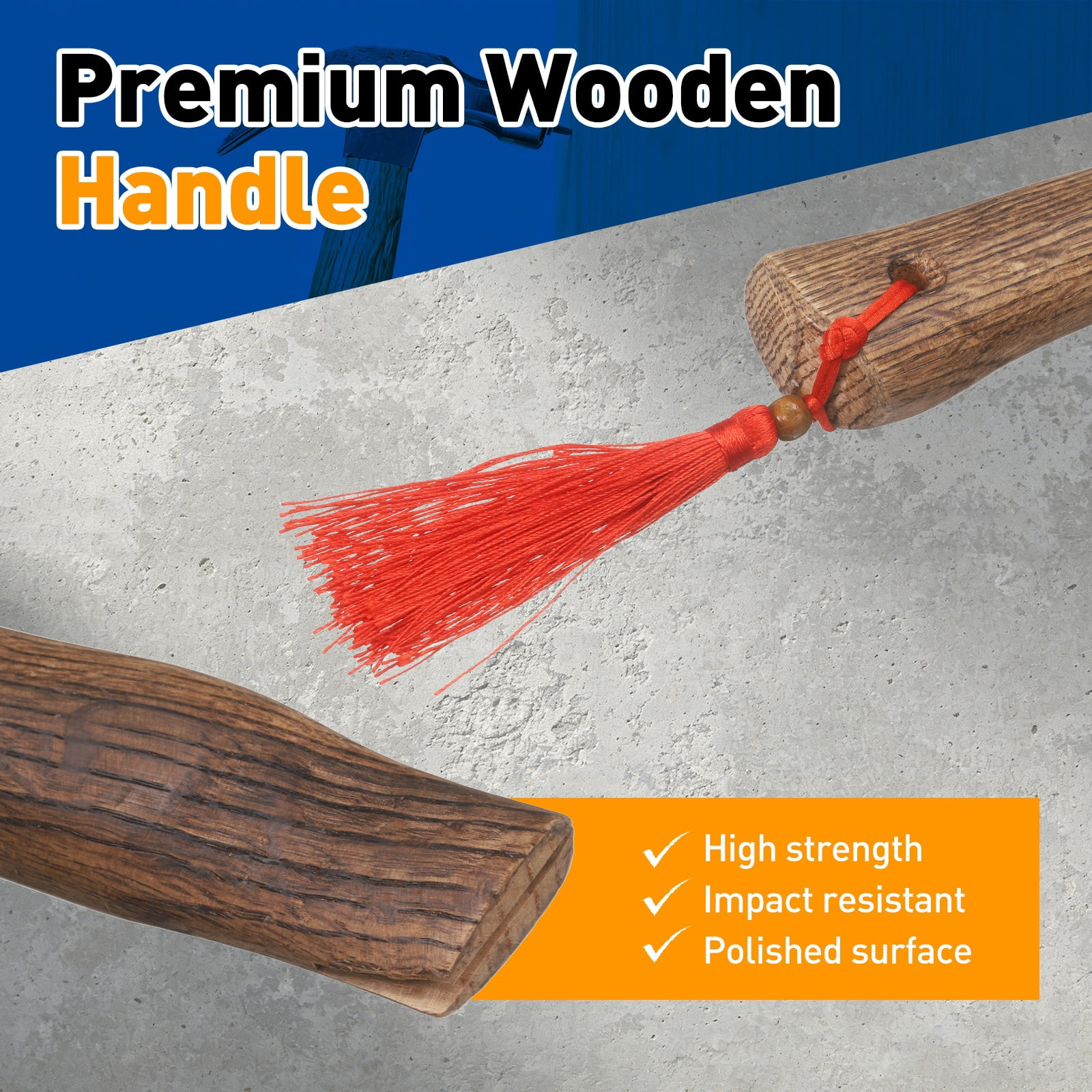 Uxcell 2pcs Wood Axe Handle Replacement 13" Universal Hickory Hatchet Handles with Wooden and Round Wedges for Camping Gardening Axe
