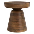 thumbnail image 4 of Simpli Home Robbie SOLID MANGO WOOD 16 inch Wide Round Contemporary Rustic Accent Table in Walnut Brown, Fully Assembled, 4 of 9