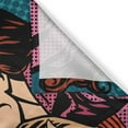 thumbnail image 3 of Ambesonne Love Kitchen Curtains, Astroauts Wife Retro, 55"x39", Petrol Blue and Brown, 3 of 3