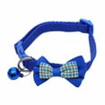 thumbnail image 1 of Wartleves Collar ajustable para perro y gato con lazo a cuadros y cascabel, 1 of 7