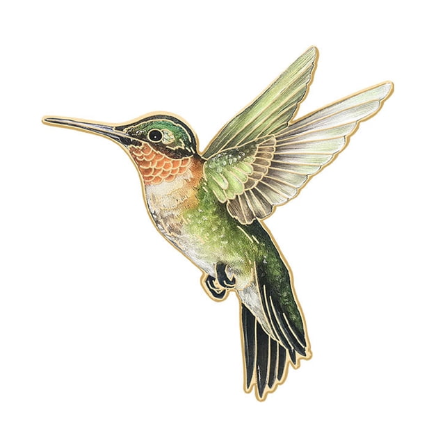Hummingbird Badge Hard Enamel Rubber Backing Pin Jackets Backpacks Hats Lapel Brooch Nature Accessory