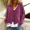 thumbnail image 1 of Fiogavroetic Mode Femme Couleur Unie Cardigan Tricoté à Manches Longues Décontracté, 1 of 5