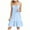 Blue, variant on Sundress for Women 2025 -Spaghetti Strap V Neck Mini Dress Pleated Ruffle Flowy Vacation Beach Boho Dress XL