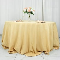 BalsaCircle 132" Round Premium Polyester Tablecloth Wedding Table Linens Champagne