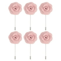 6 Pcs Groom Boutonnieres Rose Boutonnieres Pins 3.5"x1.6" for Wedding Light Pink