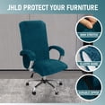 thumbnail image 4 of Stretch Office Chair Covers, Soft Rotating Chair Slipcovers Velvet Computer Office Chair Covers Desk Chair Covers with Arm Covers for Office Chair-Camel-X-Large, 4 of 7