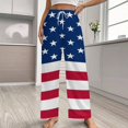 thumbnail image 2 of Abstract USA Flag Pajama Pants Breathable with Pockets Pajamas For Lady Vintage Sleeping Pants Bedroom Homewear, 2 of 6